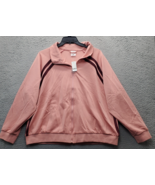 LILI Sport Track Jacket Womens 3X Pink Elastic Cuff &amp; Hem Long Sleeve Fu... - $40.18 CAD