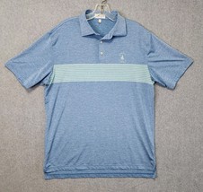 Peter Millar Summer Comfort Blue Green Striped Golf Polo Cog Hill Dubsdr... - $34.99