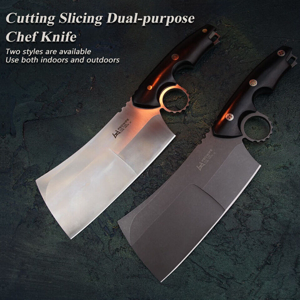 DC53 STEEL 2 IN1 CUTTING SLICING CHEF KNIFE CLEAVER KITCHEN TOOLS WITH S... - $125.00