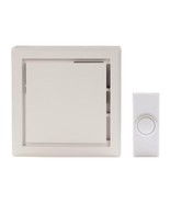 Hampton Bay Wireless Square Plug In Door Bell Kit in White/Gray Push Button - $26.03 CAD