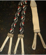Trafalgar Men&#39;s Suspenders Silk Angels Cherubs Black White Red Brown EUC... - £18.06 GBP