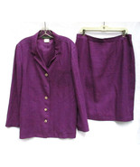 Harve Benard Holtzman 100% Linen Purple Jacket Skirt Suit Size 14 Ukrain... - £22.41 GBP
