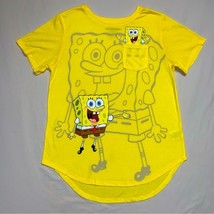 Nickelodeon Graphic Tee Kid&#39;s Large Yellow Sponge Bob Square Pants T-Shirt Top - £11.07 GBP