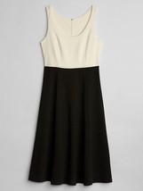 GAP Women Black Off White Colorblock Sleeveless Ponte Midi Scoop Neck Dress 4 - £35.57 GBP