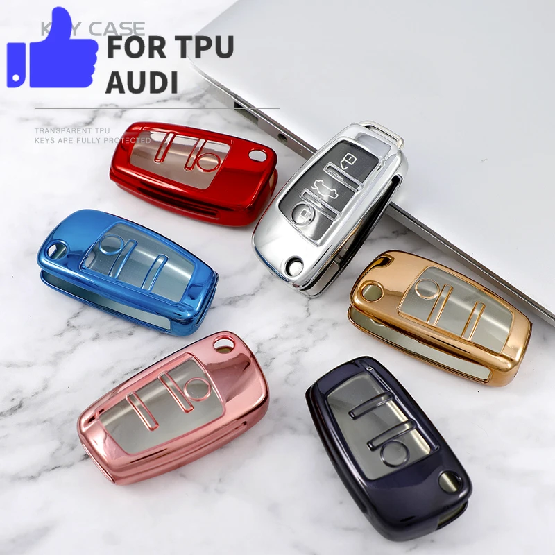 Transparent TPU Car Remote Key Case Cover for Audi A1 A3 A4 A5 Q3 Q7 C5 ... - $10.13+