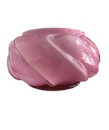 Fenton Pink Cased Glass Wave Crest Powder Box Candy Orig Label BOTTOM ON... - $65.20 CAD