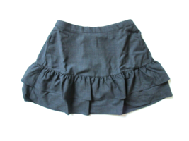 NWT J.Crew Tiered A-line Heather Carbon Gray Wool Flannel Ruffle Skirt 0 $98 - £22.48 GBP