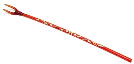 Long Cocktail Fork Stirrer Swizzle Stick Red Flowers 8 in Vintage US Sel... - $10.88