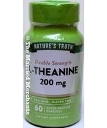 Nature's Truth Double Strength L-Theanine 200 mg 60 capsules ea 3/2027 F... - $12.99