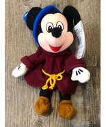 Disney Store Sorcerer Mickey Mouse Plush Stuffed Animal Toy New with Tags - £10.51 GBP