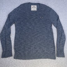 Hollister Mens Sweater V Neck Lightweight Sweater Long Sleeve Grey Size ... - £15.79 GBP