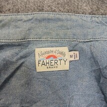 Faherty RN#140476 Shirt Men's Gray Cotton Button-Up Shirt Pockets Size Medium  image 4