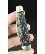 MYSTERY vintage pocket knife USA black two blade delrin 1950&#39;s - $32.99