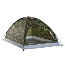 2 Person Camping Tent Camouflage 180x90x85cm Portable Outdoor Hiking Shelter - £38.90 GBP