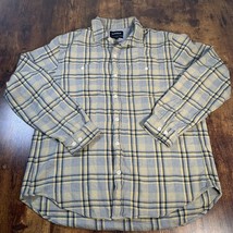 Bonobos Button Down Shirt Mens C Large Gray Plaid Slim Fit Flannel Long ... - £11.65 GBP
