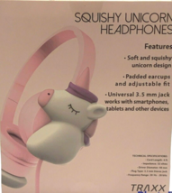 Squishy Unicorn Headphones Adjustable Headband Padded Earcups Pink - £7.83 GBP