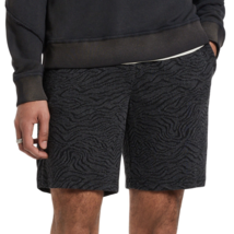 John Varvatos Collection Men's Gary Zebra Jacquard Shorts Elastic Waist Black - £61.43 GBP