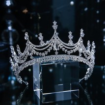 Baroque  Geometric Crystal Stone Bridal Tiaras Crowns Rhinestone Pageant Diadem  - £18.92 GBP