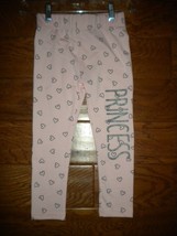 Disney Princess Girls Size 5 Pink Heart Princess Stretch Leggings NWOT - £6.48 GBP