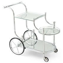 Kitchen Rolling Bar Cart with Tempered Glass Suitable for Restaurant and... - $169.39