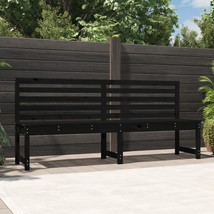 Garden Bench Black 201.5 cm Solid Wood Pine - £74.87 GBP
