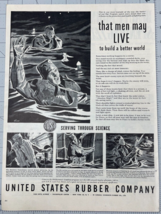 1944 United States Rubber Company Vintage Print Ad Merchant Seamen Life Vest - $8.33