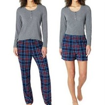 Eddie Bauer ~ Ladies&#39; 3XL ~ 3 Pc. Sleep Set ~ Waffle Fleece ~ RED PLAID ... - £22.05 GBP