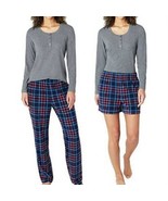 Eddie Bauer ~ Ladies&#39; 3XL ~ 3 Pc. Sleep Set ~ Waffle Fleece ~ RED PLAID ... - $518.49 MXN