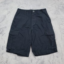 Hurley Shorts Boys 14 Blue Twill Flat Front Cargo Slash Pockets Bottoms - $25.72
