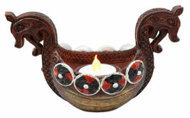Ancient Viking Longship Candle Holder Figurine Nordic Viking Age Tea Lig... - $37.79 CAD