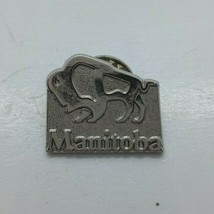 Vintage Manitoba Canada Buffalo Silver.75&quot; Lapel Hat Pin - $4.46