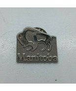 Vintage Manitoba Canada Buffalo Silver.75&quot; Lapel Hat Pin - $4.46