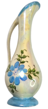 Vintage Holland Mold Floral Blue Accents Pitcher or Vase Approx 9&quot; Mid Century - £29.05 GBP