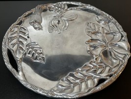 Vintage Arthur Court Magnolia &amp; Bird Round Serving Tray Platter 12” - £45.48 GBP