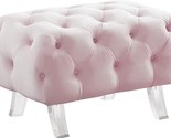 568Pink-Ott Crescent Collection Modern | Contemporary Velvet Upholstered... - $420.99