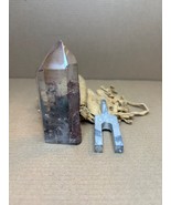 Smoky Quartz Tower with Tuning Fork in Leather Pouches - €46,73 EUR