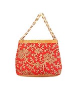Bridal traditional Wedding handbag Potli wristlet Pearls &amp; embroidery (P... - £20.43 GBP
