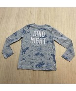 Gap Kids Dino Might Gray Blue Dinosaur Long Sleeve Tshirt Medium  - $13.30 CAD