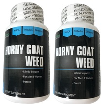2X Horny Goat Weed Extract 1000mg Maca, Saw Palmetto Ginseng Energy Stamina - £14.38 GBP