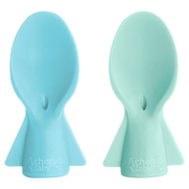 Cherub Baby Universal Food Pouch Spoons Blue &amp; Green 2 Pack - £53.81 GBP