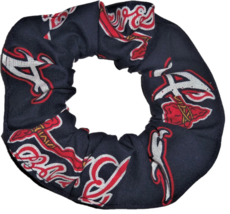 Atlanta Braves Hair Scrunchie Scrunchies by Sherry MLB Baseball Fabric Navy - £5.48 GBP