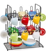 3 Tier Countertop Metal DoubleSide Mug Tree Holder Rack for 16 Coffee Mu... - $29.51 CAD
