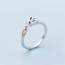 Cute Funny Rabbit Bunny Carrot    Women&#39;s Rings Adjustable Open Ladies Rings Pur - £7.33 GBP