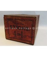 1906 antique penny CANDY CHOP STICK WOOD BOX country store SMITH PETERS ... - £97.17 GBP