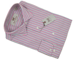 NEW $145 Hickey Freeman Colorful Dress Shirt!  XL  Pink with Colorful St... - $59.99