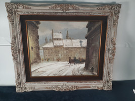 Oil on Canvass, Signed, Mid Century, Street Scene, Well Executed - £47.53 GBP