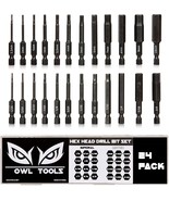 Owl Tools 24 Pack Of Hex Head Allen Wrench Drill Bits (Cr-Mo, 2.3&quot; With ... - £16.57 GBP