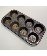 Vintage Bake King 8 Muffin Cupcake Tin Primitive Hammered Textured Rusti... - £17.78 GBP