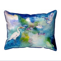Betsy Drake Three Egrets Large Indoor Outdoor Pillow 16x20 - £36.99 GBP