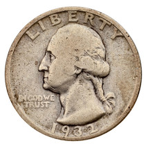 1932-S Silver Washington Quarter 25C (Fine, F Condition) Nice Detail - £81.65 GBP